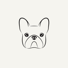 Stylized head of a dog on light background