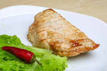 Grilled turkey steak