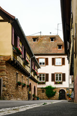 Typical alsacien house in small village, Bas-Rhin