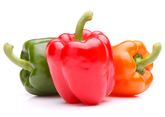 Sweet bell pepper isolated on white background cutout