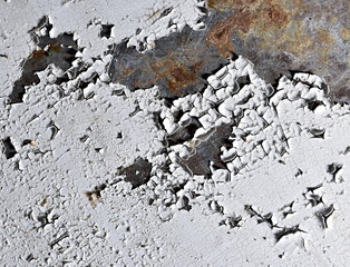 old white paint peeled
