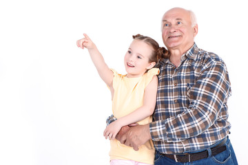Grandfather with his grand daughter 