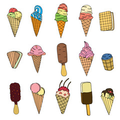 Set of ice cream.