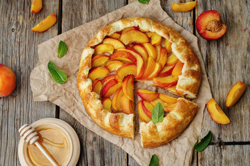 Galette with peaches
