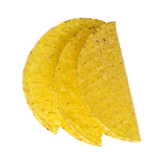 taco shells isolated on white