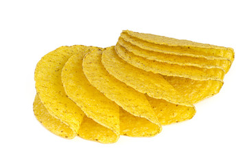 taco shells isolated on white