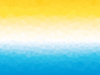 summer yellow blue white triangular background with horizon