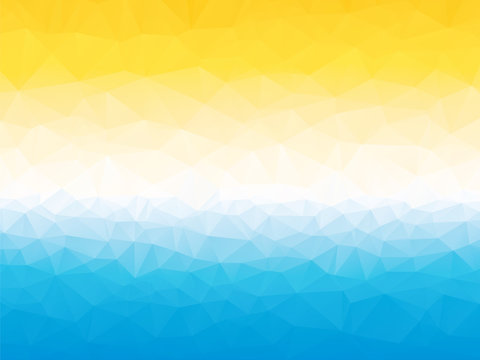 summer yellow blue white triangular background with horizon