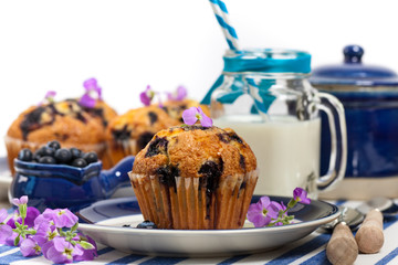 Blueberry Muffins. Selective focus.