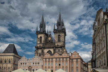 Fototapeta na wymiar Prague - Church of Our Lady before Tyn