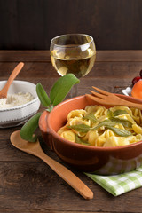 Tortellini with butter and sage