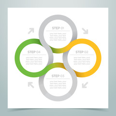 Abstract 4 Circle Ribbon Infographic 2 
