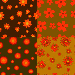Autumn flowers seamless textures