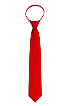 Red Neck Tie on White Background