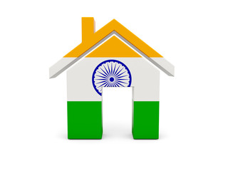 Home with flag of india