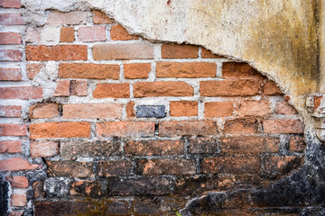 Grunge wall cracks of the old house. Textured background