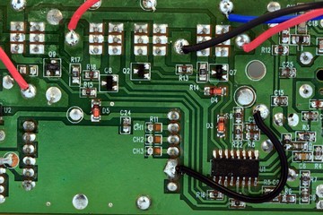 Computer Technology - Green Computer Circuit Board with Electronics Components and Connectors