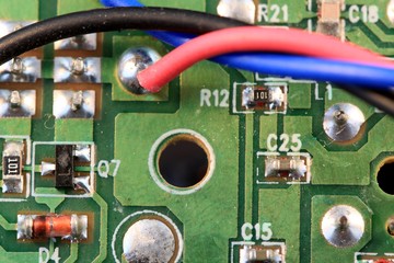 Computer Technology - Green Computer Circuit Board with Electronics Components and Connectors