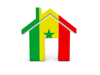 Naklejka premium Home with flag of senegal