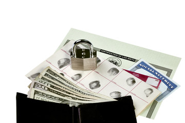 Identity Documents with Locked Padlock