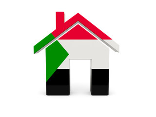 Home with flag of sudan