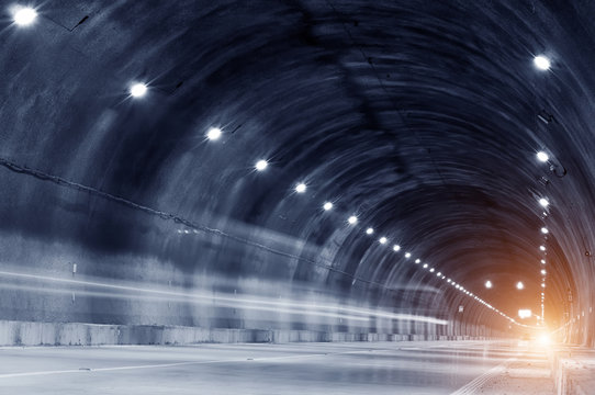 Fototapeta Abstract car in the tunnel trajectory