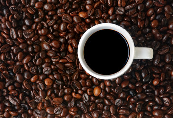 cup and coffee beans