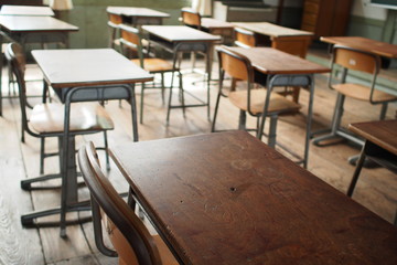 懐かしの学校机