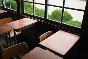 懐かしの学校机