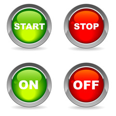 Isolated start and stop, on, off buttons
