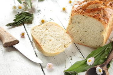 Brot Weizenbrot kräuter Brennnessel Spitzwegerich