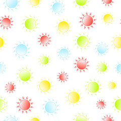 Bright sunny seamless patten. Summer and spring background