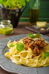 Fettuccine with Bolognese sauce