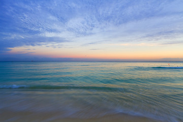 Naklejka na ściany i meble Sunset on the Caribbean beach.
