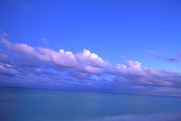 Sunset on the Caribbean beach.