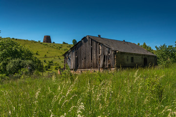 The old barn in a field