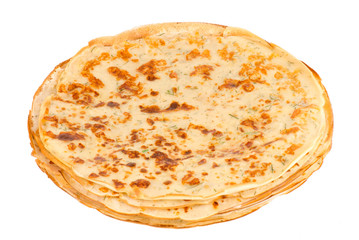 Pancakes with cheese and fennel - isolated