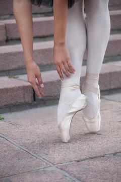 the legs of a ballerina