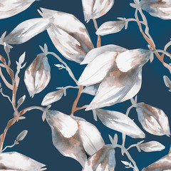Fototapeta premium Magnolia Seamless Pattern