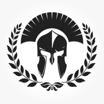 Gladiator, knight icon with laurel wreath