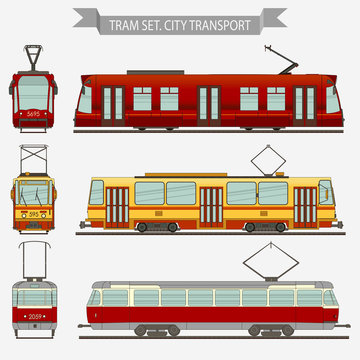tram vector city transport