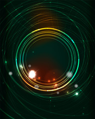 Glowing circle in dark space