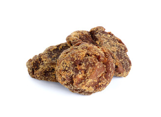 organic brown cane sugar isolated on white background