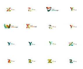 Set of universal company logo ideas, business icon collection