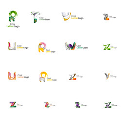 Set of universal company logo ideas, business icon collection