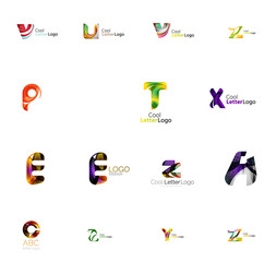 Set of universal company logo ideas, business icon collection