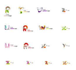 Set of universal company logo ideas, business icon collection