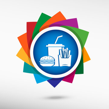 Fast food icon color icon, vector illustration