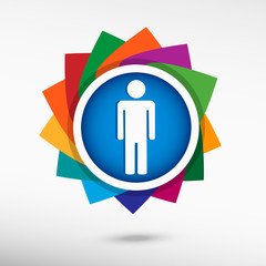 Man color icon, vector illustration