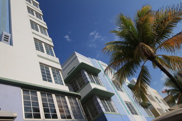 Obraz premium Partie am berühmten Ocean Drive in Miami Beach